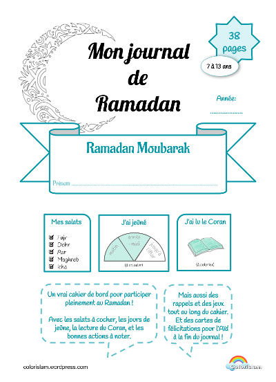 petit aperçu Mon journal de Ramadan